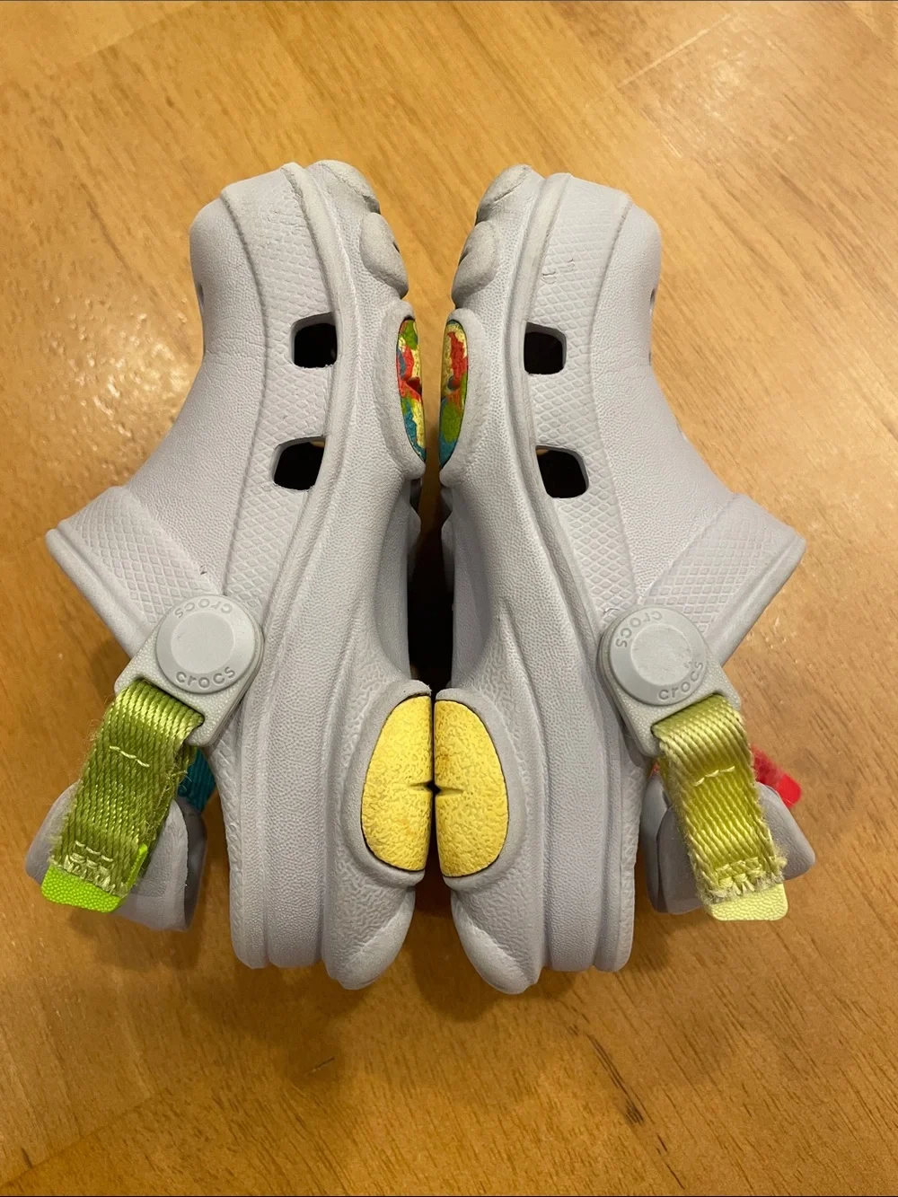 CROCS All Terrain Clogs C5 Grey Toddler Baby Shoes Adjustable Heel Straps